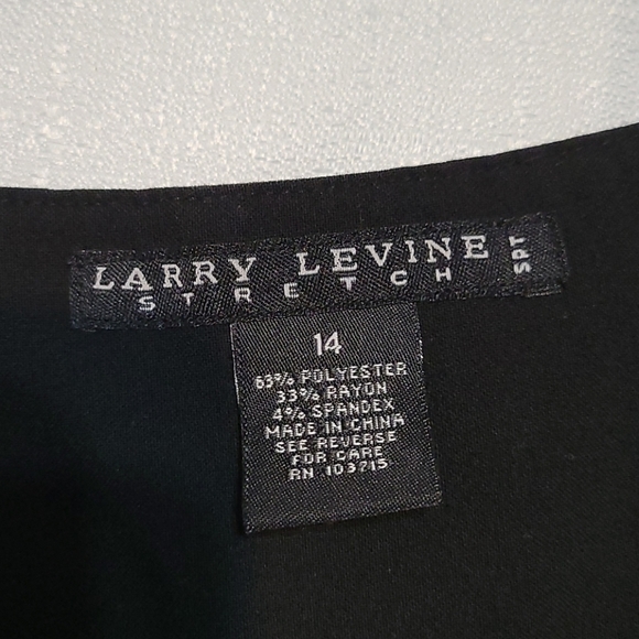 Larry Levine stretch black straight leg dress pants size 14 - Picture 8 of 8